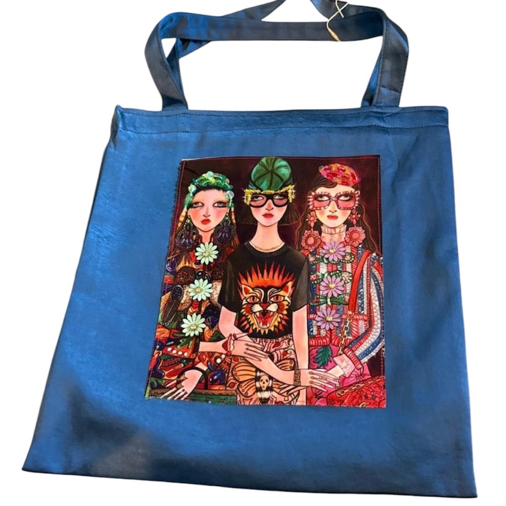 Unskilled Worker Beaded Satin/Silk feel Tote bag NWT